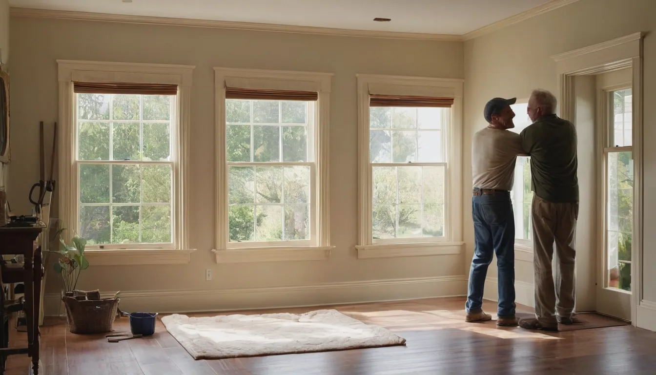 Friendly homeowner and a window provider looking at a new window in an older house in Mentor